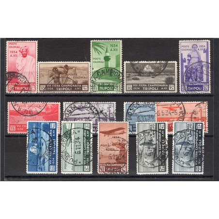 Libia 1934 VIII Fiera di Tripoli serie n° 125/31 + P.A. 14/20 Cert. CiBaFil Cat. € 2.000 (U)