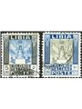 Libya 1937 Pictorial 5 £ + 10 £ 11-tooth no watermark no. 144/45 Biondi Cert. Cat. € 1,600 (U)