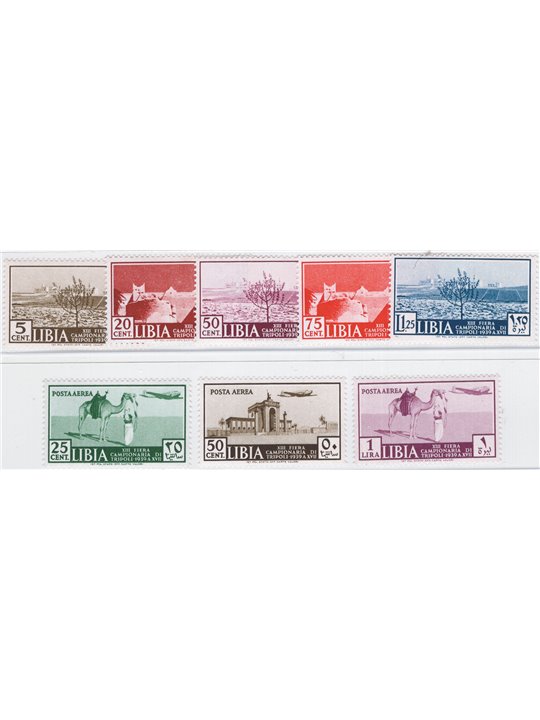 Libya 1939 13th Tripoli Fair series no. 158/62 + P.A. 38/40 Cat. €35 (**)