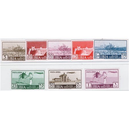 Libya 1939 13th Tripoli Fair series no. 158/62 + P.A. 38/40 Cat. €35 (**)