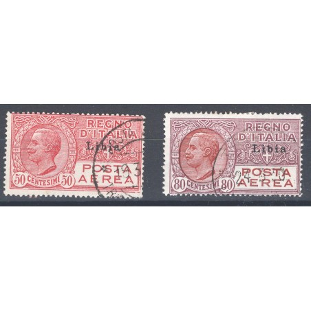 Libia 1928/29 P.A. soprast. serie n° 1/2 Cat. € 175 (U)