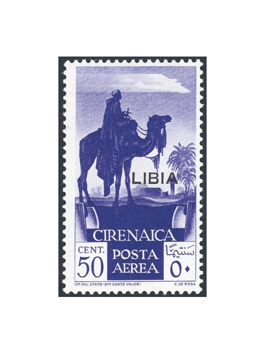 Libya 1936 P.A. Cyrenaica stamp 50 c. violet overprinted no. 27 cat. €200 (**)