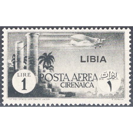 Libya 1941 P.A. African subject 1 £ grey-black no. 52 Cat. €75 (**)