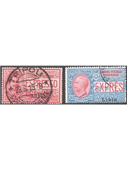 Libia 1915 Espressi soprast. 1° tipo serie n° 1/2 Cat. € 100 (U)