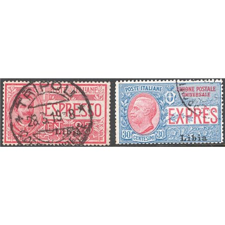 Libia 1915 Espressi soprast. 1° tipo serie n° 1/2 Cat. € 100 (U)