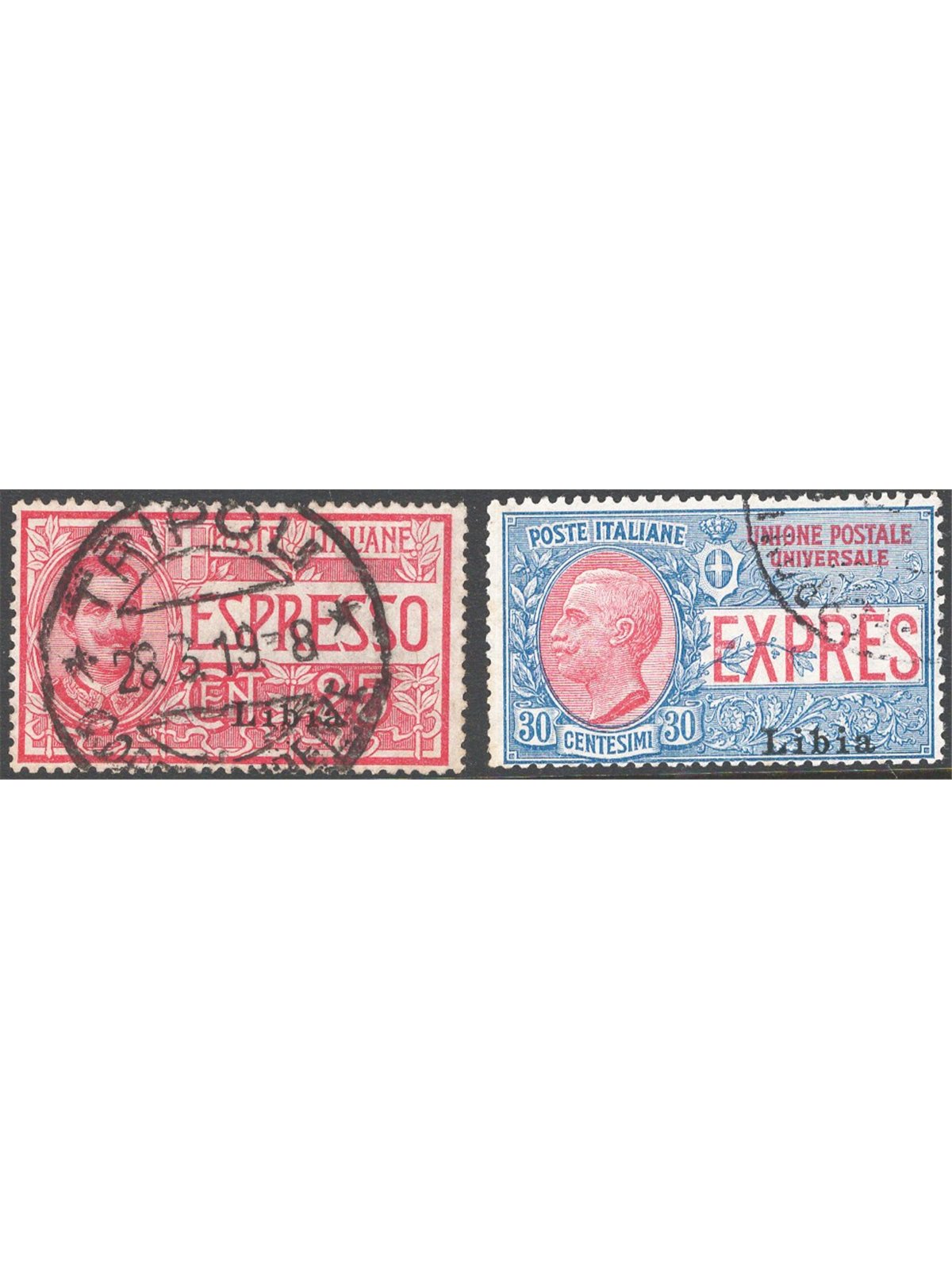 Libia 1915 Espressi soprast. 1° tipo serie n° 1/2 Cat. € 100 (U)