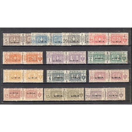 Libya 1915/24 Postal Parcels Savoy knot overprint series no. 1/13. Certified. CiBaFil Cat. €2,300 (**)