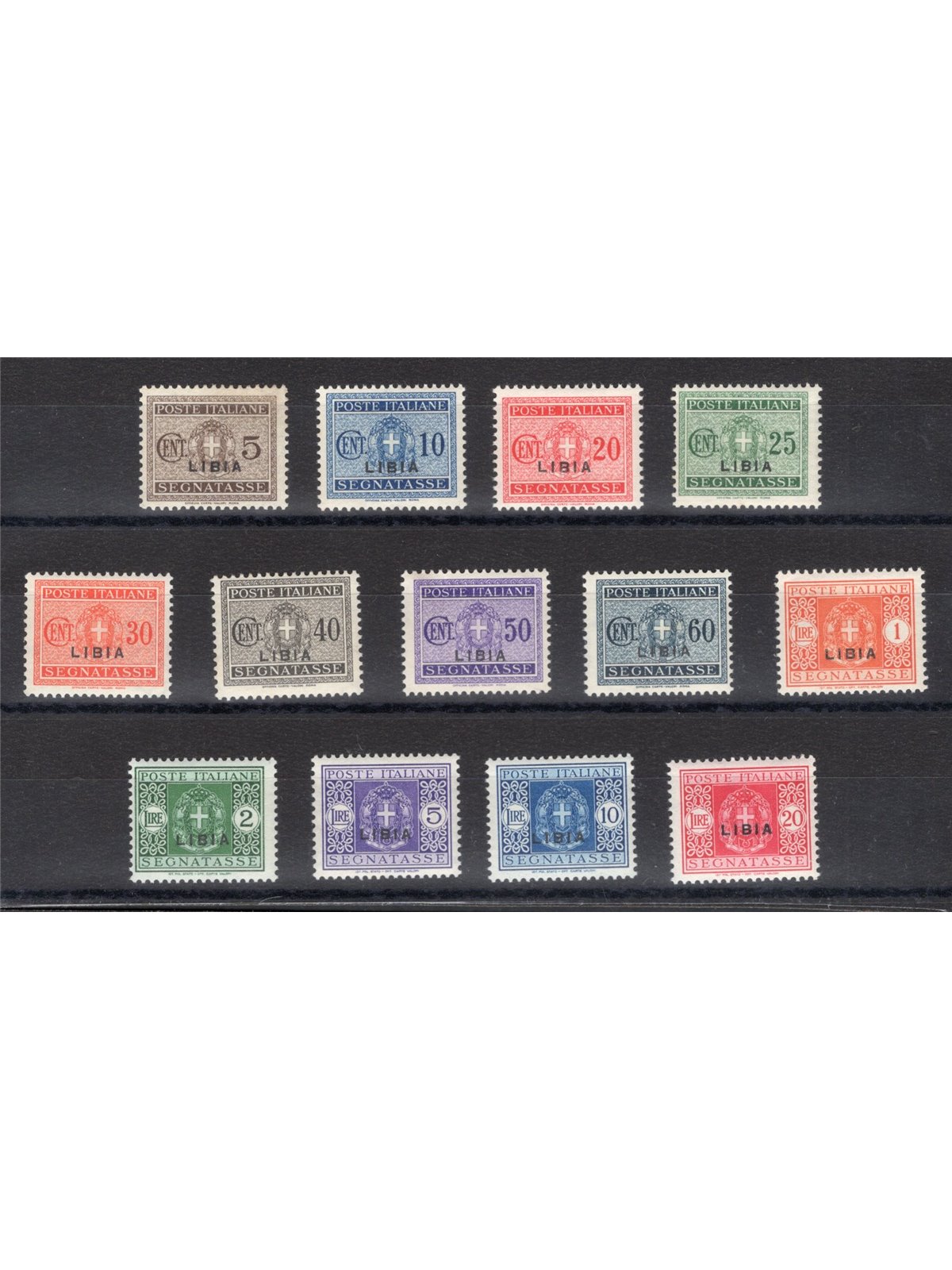 Libya 1934 Overprinted revenue stamp series no. 12/24 CiBaFil Certified Cat. €900 (**)