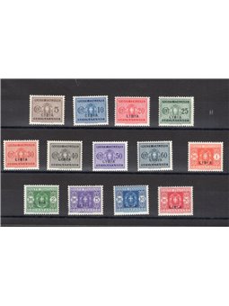 Libia 1934 Segnatasse soprast. serie n° 12/24 Cat. € 360 (*)