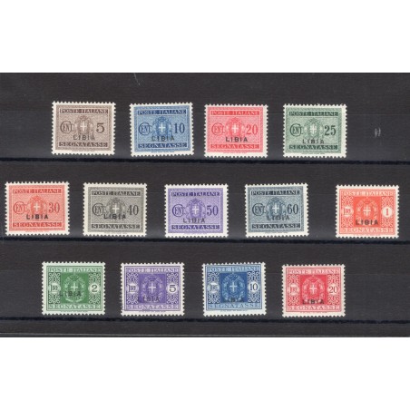Libya 1934 Overprinted revenue stamp series no. 12/24 Cat. €360 (*)