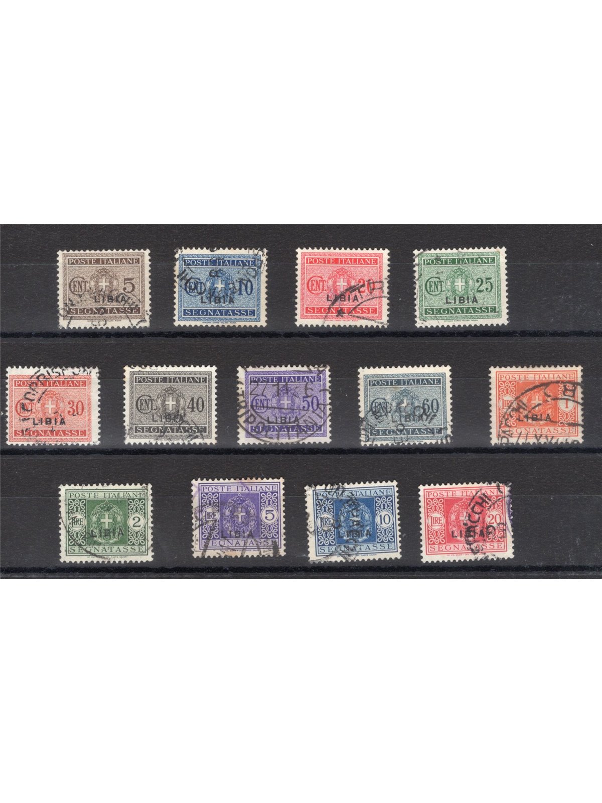 Libya 1915 Overprinted revenue stamp series no. 12/24 Biondi catalogue €375 (U)
