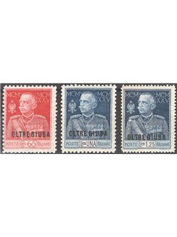 Oltre Giuba 1925/26 Giubileo la serie nelle dent. più comuni n° 18/19 + 23 Cat. € 65 (**)