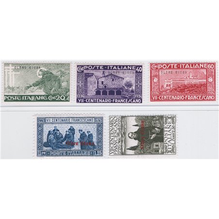 Oltre Giuba 1926 St Francis series no. 24/28 Cat. €75 (**)