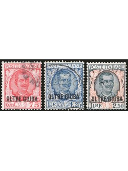 Oltre Giuba 1926 Floreale soprast. serie n° 42/44 Cert. CiBaFil Cat. € 800 (U)