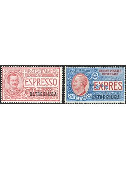 Oltre Giuba 1926 ‘Espressi’ overprint series no. 1/2 certified by Biondi Cat. €450 (**)