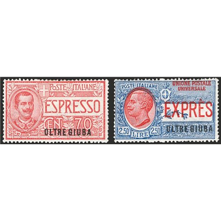 Oltre Giuba 1926 Espressi soprast. serie n° 1/2 Cat. € 180 (*)