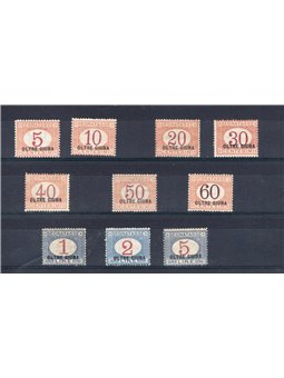 Oltre Giuba 1925 Segnatasse soprast. serie n° 1/10 Cert. Biondi Cat. € 2.600 (**)