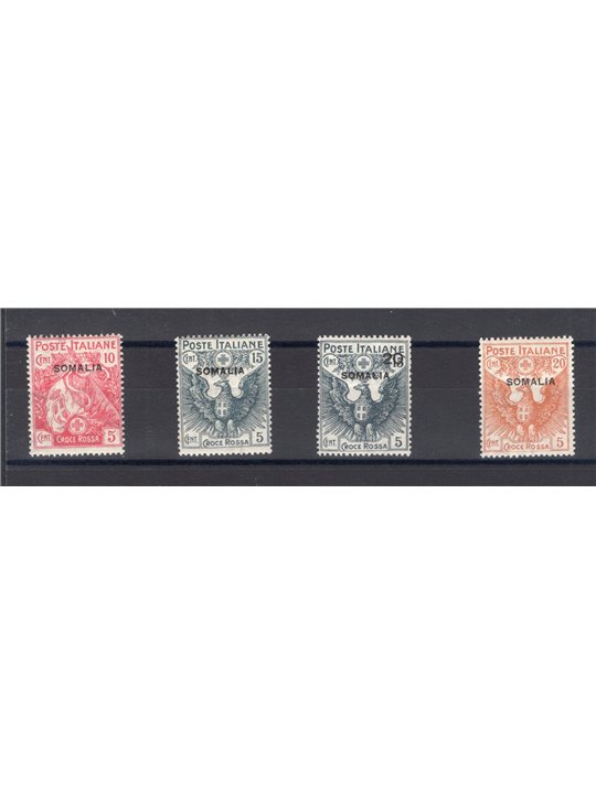 Somalia 1916 Red Cross series no. 19/22 Biondi certificate Cat. €1,250 (**)