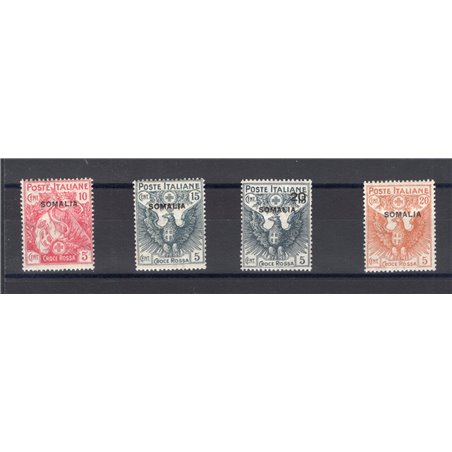 Somalia 1916 Red Cross series no. 19/22 Biondi certificate Cat. €1,250 (**)