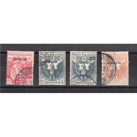 Somalia 1916 Croce Rossa serie n° 19/22 Cert. CiBaFil Cat. € 320 (U)