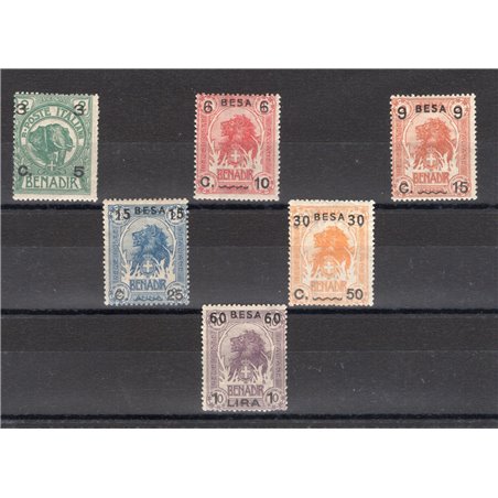 Somalia 1922 Overprint series no. 24/29 Biondi certificate Cat. €500 (**)