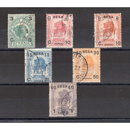 Somalia 1922 Overprint series no. 24/29 CiBaFil certificate Cat. €275 (U)