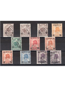 Somalia 1923 Elefanti e leoni soprast. serie n° 34/44 Cert. CiBaFil Cat. € 400 (U)