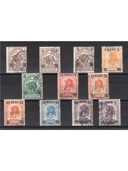 Somalia 1923 Elephants and Lions overprint series no. 34/44 CiBaFil Cert. Cat. €400 (U)