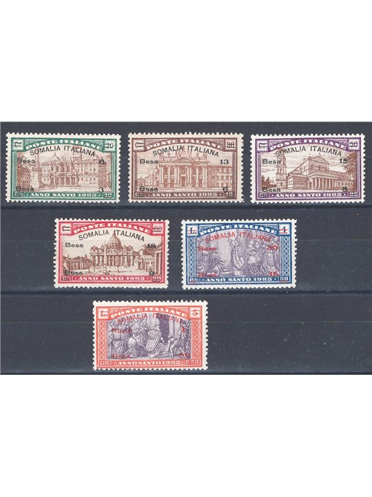Somalia 1925 Anno Santo serie n° 61/66 Cat. € 100 (**)