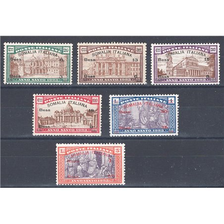 Somalia 1925 Anno Santo serie n° 61/66 Cat. € 100 (**)