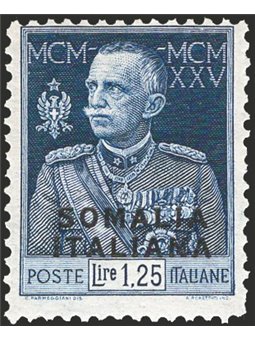 Somalia 1926 Jubilee 1.25 £ perforation 11 no. 69 CiBaFil certificate catalogue price €2,250 (*)
