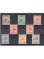 Somalia 1926 Elefanti e leoni soprast. serie n° 73/80 con ottima centratura Cert. Biondi Cat. € 1.000 (**)
