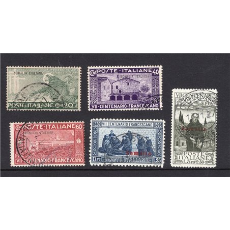 Somalia 1926 S. Francesco serie n° 81/85 Cat. € 220 (U)