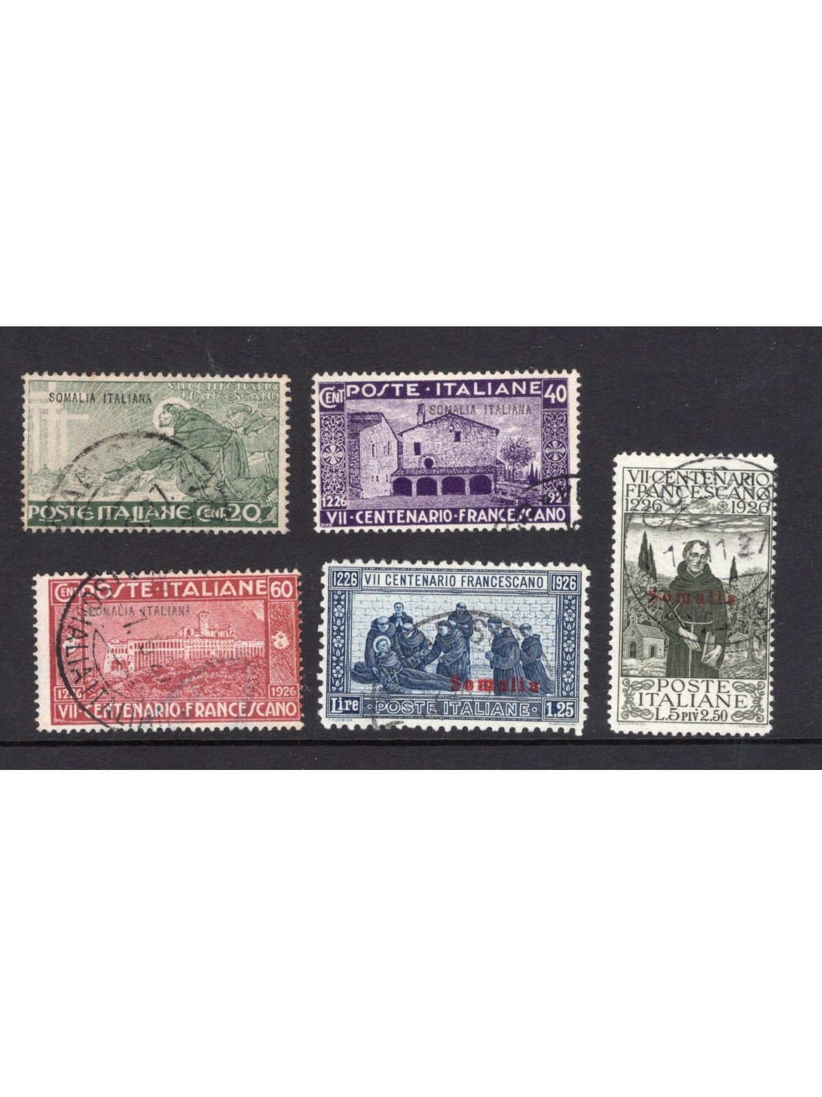 Somalia 1926 S. Francesco serie n° 81/85 Cat. € 220 (U)
