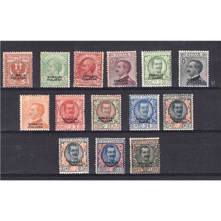 Somalia 1926/30 Vitt. Emanuele serie n° 92/104 Cert. Biondi Cat. € 2.750 (**)
