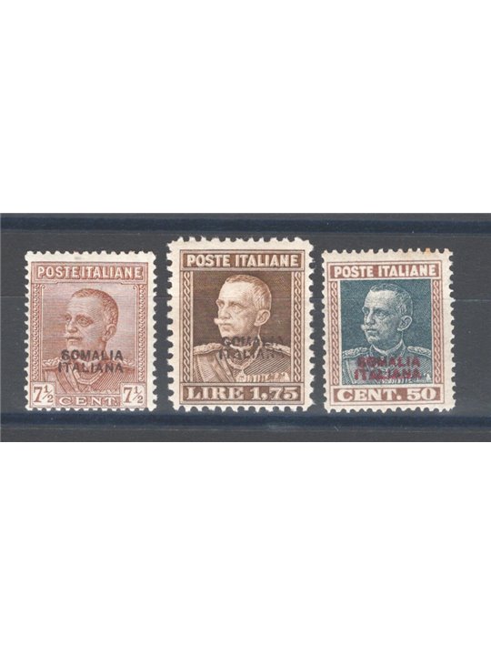 Somalia 1928 Vitt. Emanuele con soprast. del 2° tipo serie n° 116/18 Cert. Biondi Cat. € 700 (**)