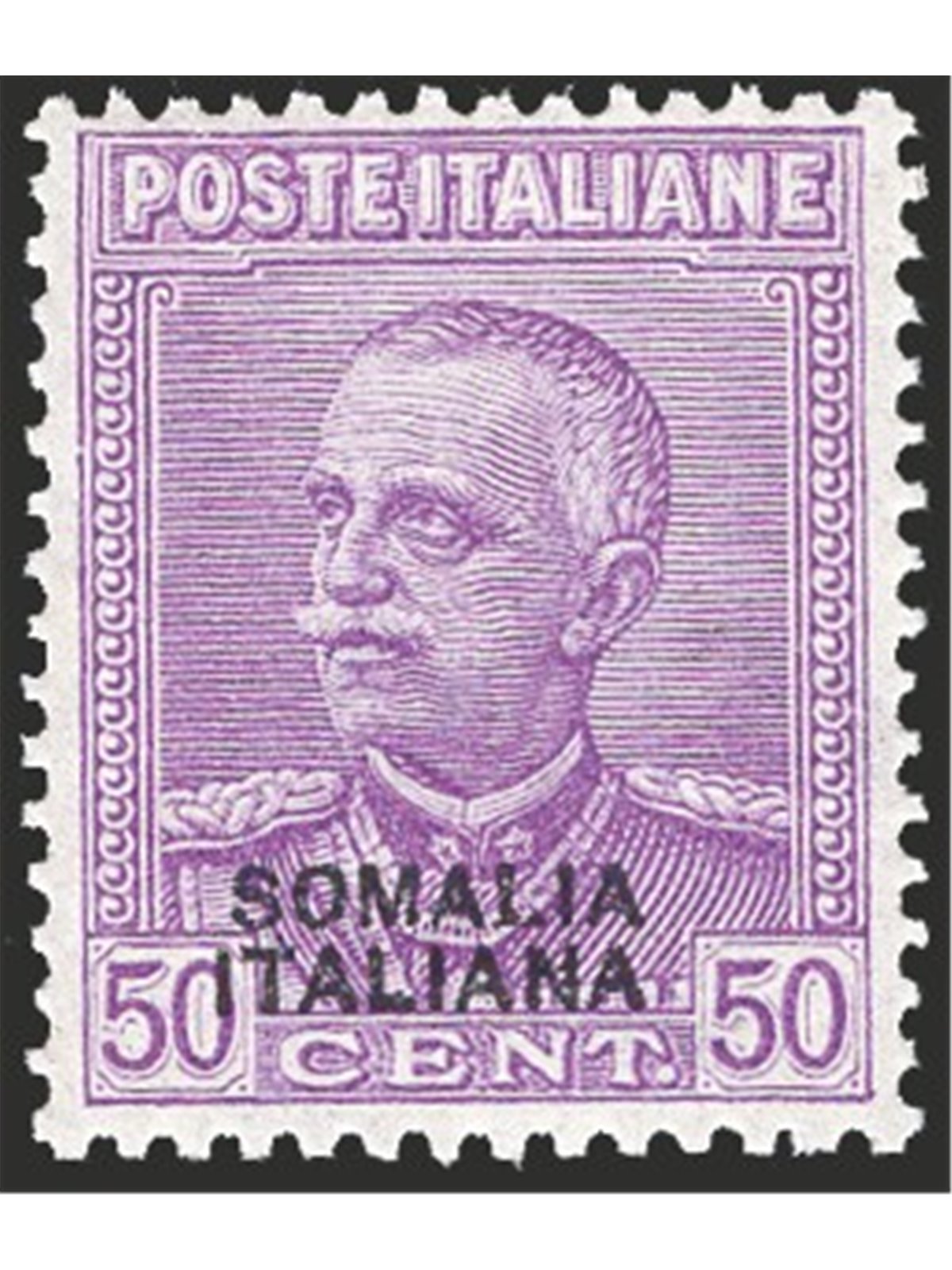 Somalia 1930 Giubileo 50 c. lilla n° 139 con ottima centratura Cert. CiBaFil Cat. € 550 (**)