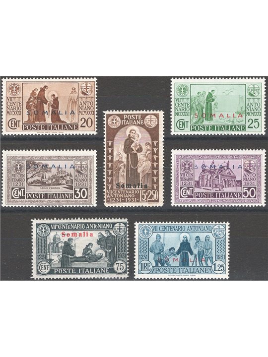 Somalia 1931 S. Antonio serie n° 158/64 Cat. € 85 (**)