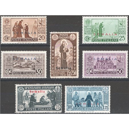 Somalia 1931 S. Antonio serie n° 158/64 Cat. € 85 (**)