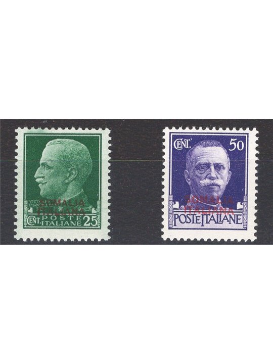 Somalia 1931 Imperiale 25 c. e 50 c. con soprast. rossa n° 165/66 Cat. € 120 (**)
