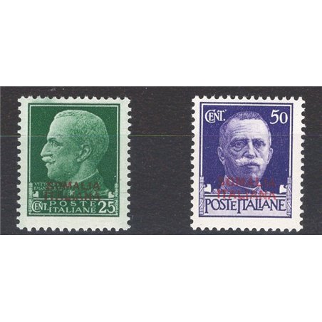Somalia 1931 Imperiale 25 c. e 50 c. con soprast. rossa n° 165/66 Cat. € 120 (**)