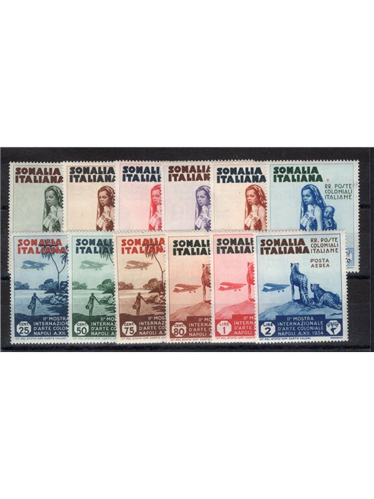 Somalia 1934 Colonial Art Exhibition series no. 193/98 + P.A. 1/6 Cat. €280 (* *)