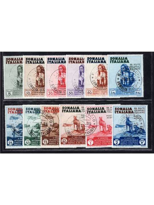 Somalia 1934 Colonial Art Exhibition series no. 193/98 + P.A. 1/6 CiBaFil certified Cat. €400 (U)