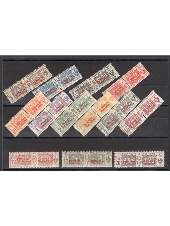 Somalia 1926 Postal parcels overprinted knot 3rd type series no. 30/42. Signed by Chia CiBaFil catalogue certificate €1,750 (*)
