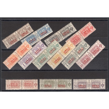 Somalia 1926 Postal parcels overprinted knot 3rd type series no. 30/42. Signed by Chia CiBaFil catalogue certificate €1,750 (*)