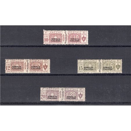 Somalia 1926 Pacchi postali nodo soprast. del 2° tipo serie n° 50/53 Cert. CiBaFil Cat. € 750 (**)