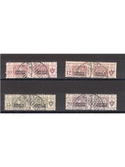 Somalia 1926 Pacchi nodo soprast. del 2° tipo serie n° 50/53 Cert. CiBaFil Cat. € 600 (U)