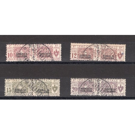 Somalia 1926 Pacchi nodo soprast. del 2° tipo serie n° 50/53 Cert. CiBaFil Cat. € 600 (U)