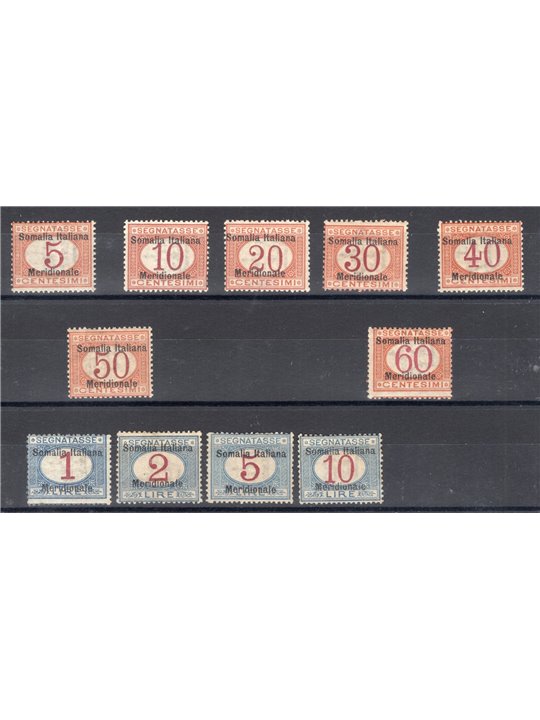 Somalia 1906 Postage meter overprint series no. 1/11 Cert. Biondi Cat. €18,000 (**)