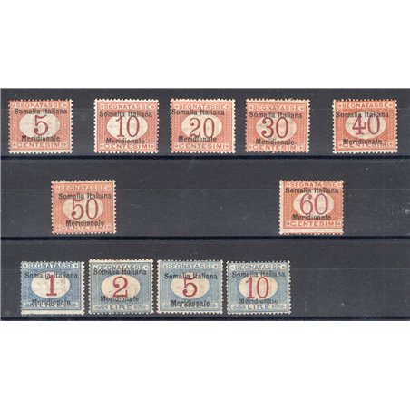 Somalia 1906 Postage meter overprint series no. 1/11 Cert. Biondi Cat. €18,000 (**)